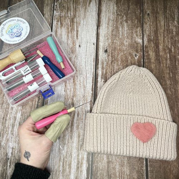 Sweetheart Beanie - Needle Felting Applique Tutorial