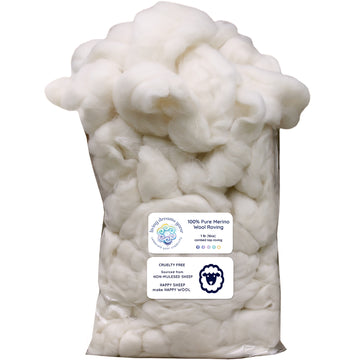 1lb Natural Merino Wool Roving