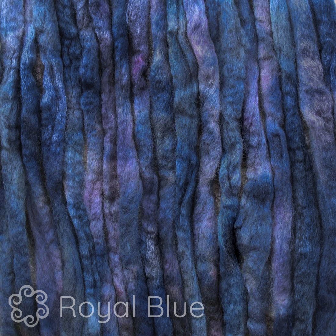 BFL Wool Roving, Hand Dyed  - Royal Blue