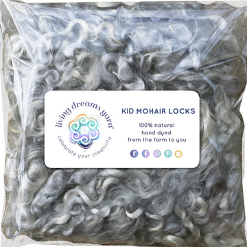 Mohair Locks, Hand Dyed - Silver Kid