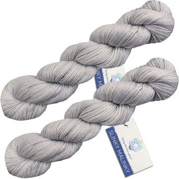 Slinky Malinky, Hand Dyed Sock Yarn - Silver