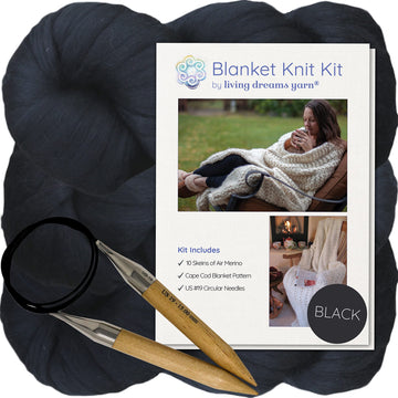 Knit Kit: Merino Blanket Cape Cod - Black