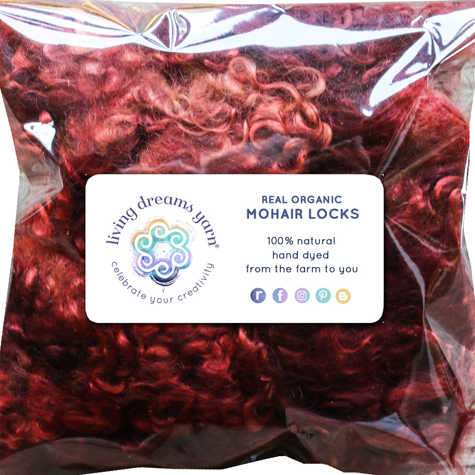 Mohair Locks, Hand Dyed - Henna