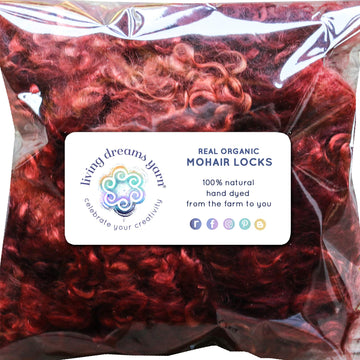 Mohair Locks, Hand Dyed - Henna
