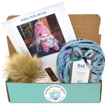 Knit Kit: Spiral Purl Beanie Hat - Lovebirds