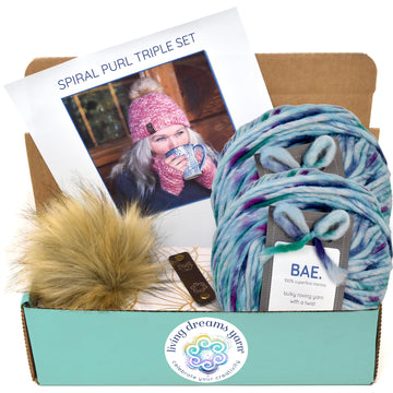 Knit Kit: Spiral Purl Triple Set  - Lovebirds