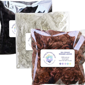Mohair Locks, Hand Dyed - 3 Colors