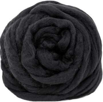 BFL Wool Roving, Hand Dyed - Almost Black