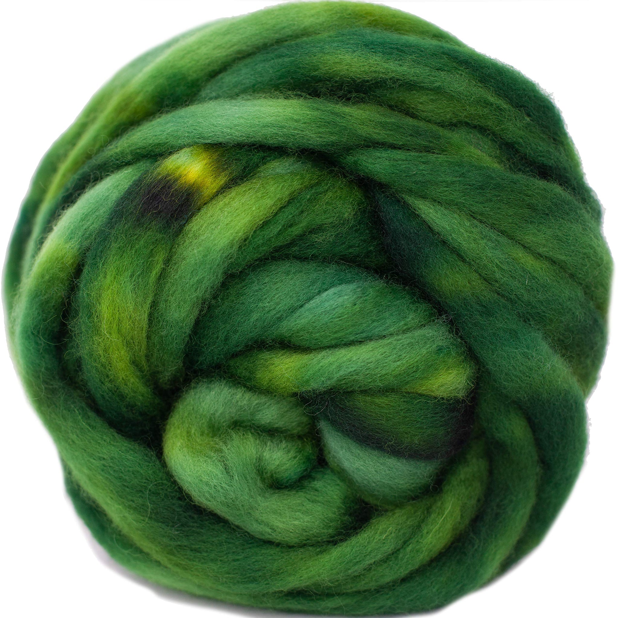 BFL Wool Roving, Hand Dyed - Hunter Green