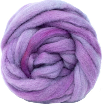 BFL Wool Roving, Hand Dyed - Purple Orchid