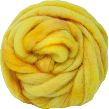 BFL Wool Roving, Hand Dyed - Lemon