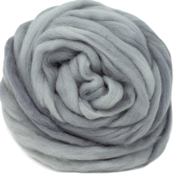 BFL Wool Roving, Hand Dyed - Silver