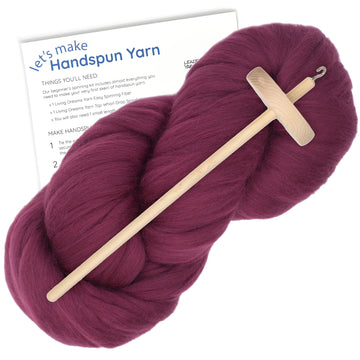 Spin Kit with Drop Spindle & Merino - Wine