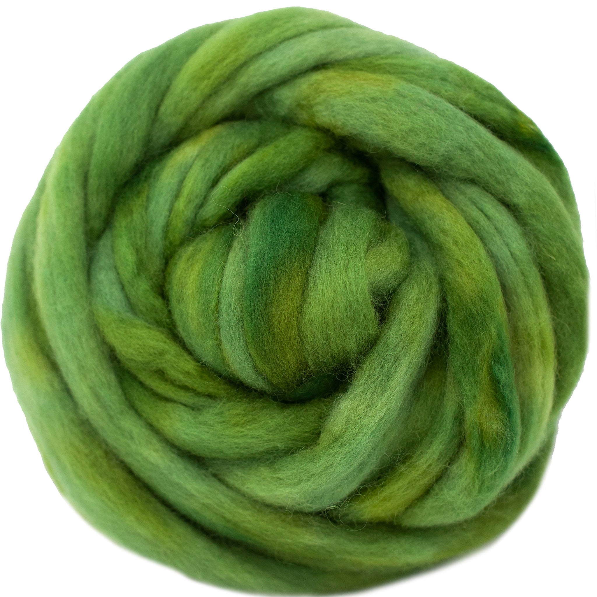 BFL Wool Roving, Hand Dyed - Bright Green