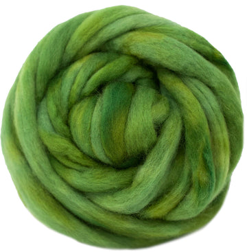 BFL Wool Roving, Hand Dyed - Bright Green