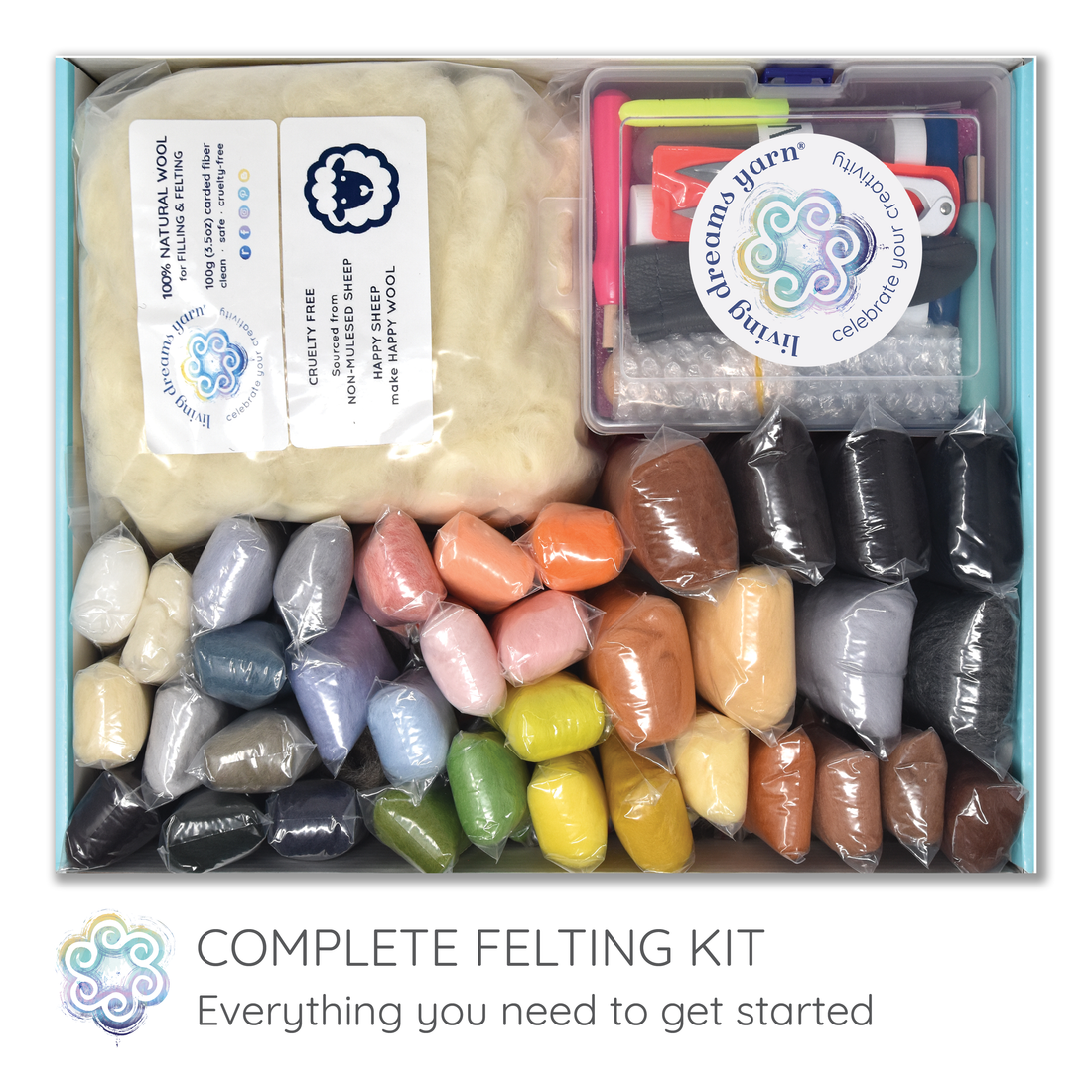 Needle Felting Kit for Beginner - 36 Color Neutral