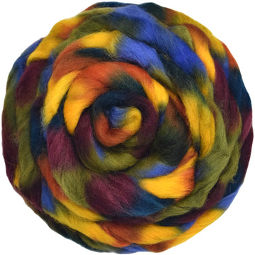 Pre-drafted Space Dyed Wool for Easy Spinning - Flower Child