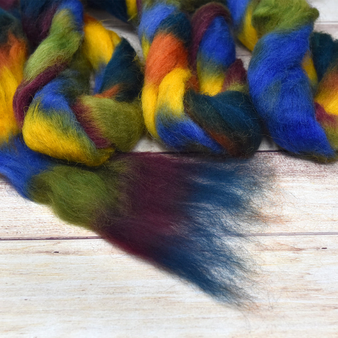 Pre-drafted Space Dyed Wool for Easy Spinning - Flower Child