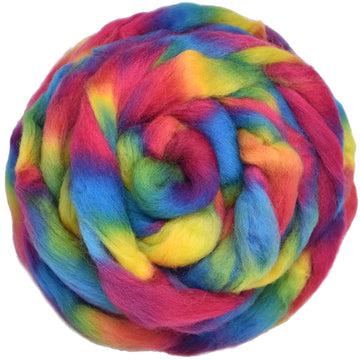 Pre-drafted Space Dyed Wool for Easy Spinning - Hippie
