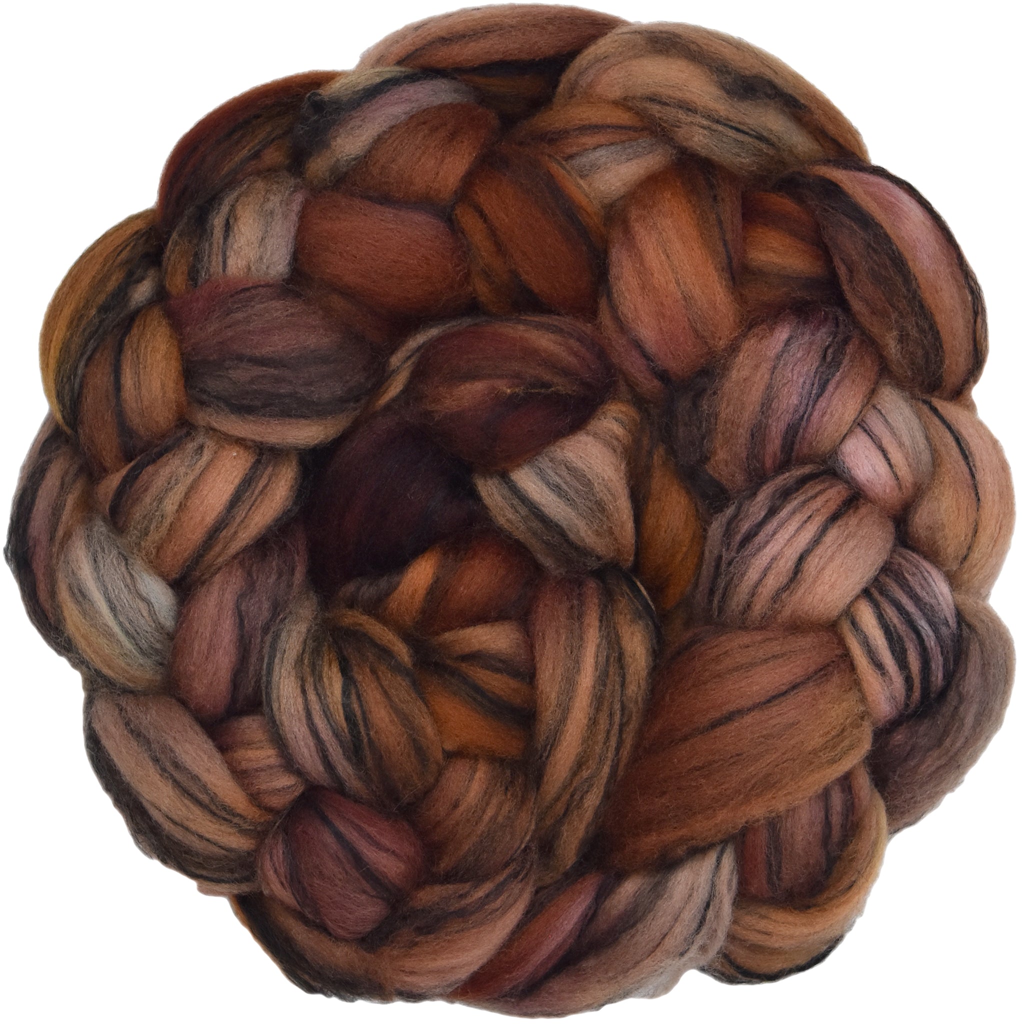 Merino Tencel Roving, Hand Dyed - Mahogany