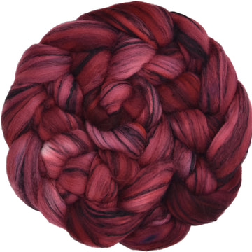 Merino Tencel Roving, Hand Dyed - Wine