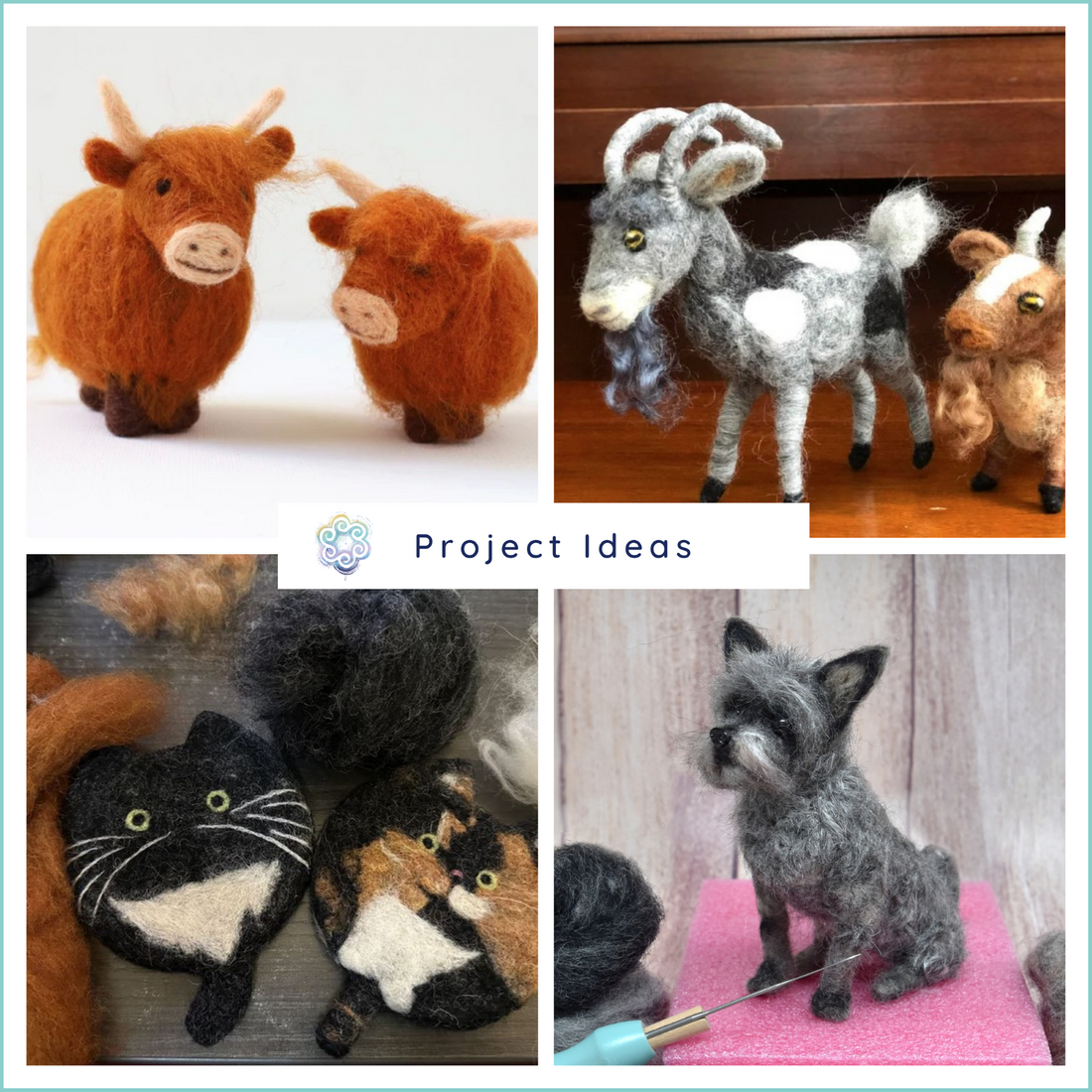 Needle Felting Wool, Animal Colors