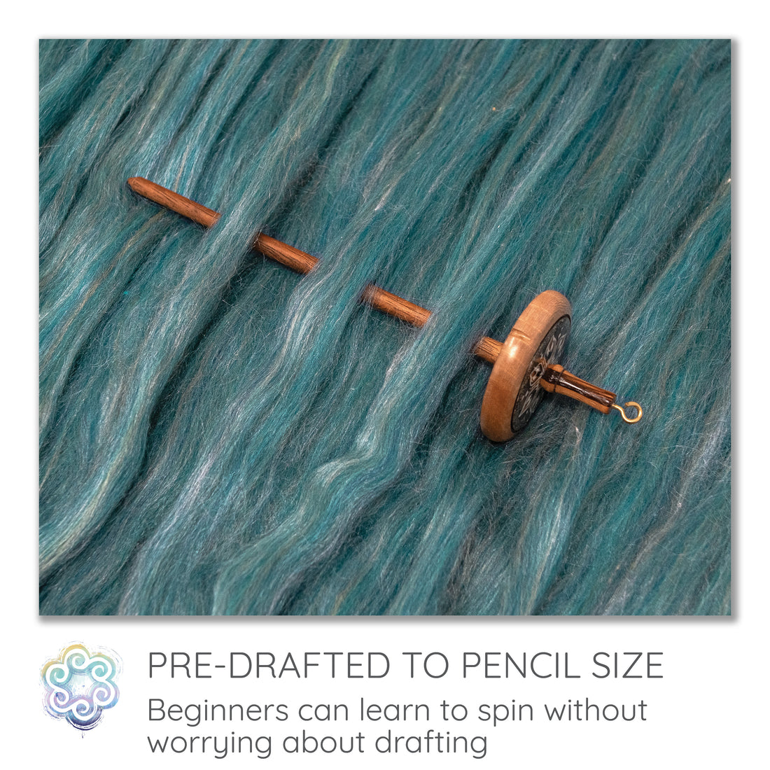 Pre-drafted Merino Silk for Easy Spinning - Hydrangea