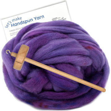 Spin Kit with Drop Spindle & BFL Wool - Violet