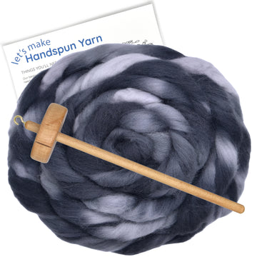 Spin Kit with Drop Spindle & Space Dyed Wool - Drop Out