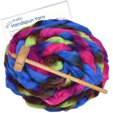 Spin Kit with Drop Spindle & Space Dyed Wool - Far Out