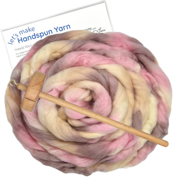 Spin Kit with Drop Spindle & Space Dyed Wool - Peace Out