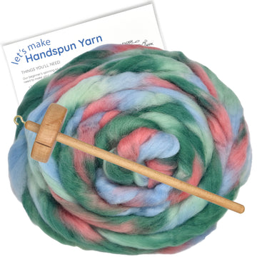 Spin Kit with Drop Spindle & Space Dyed Wool - Summer Love