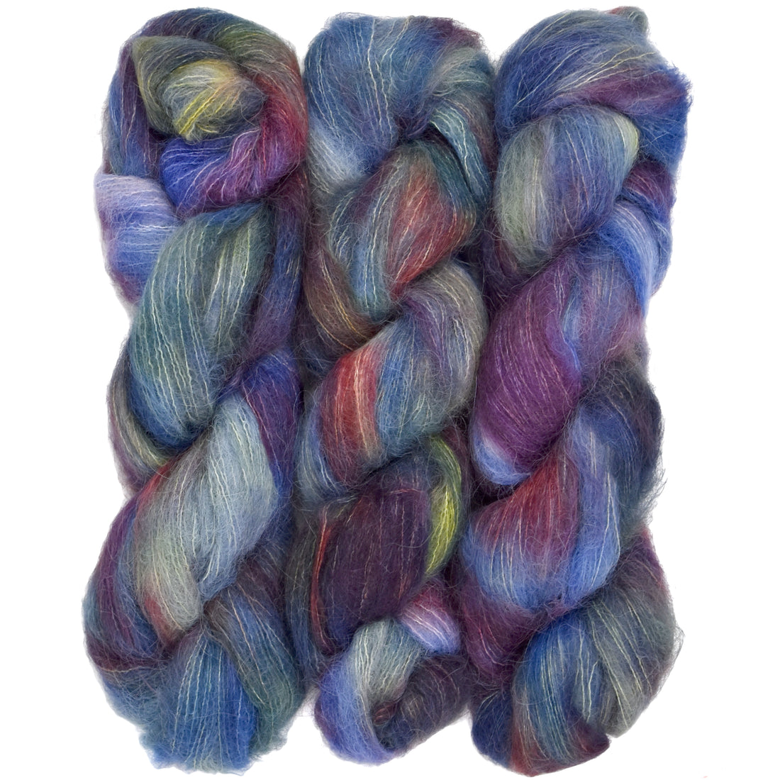 Suri Sensation, Hand Dyed Yarn with Halo - Harlequin