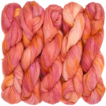 Suri Sensation, Hand Dyed Yarn with Halo - Maui Sunset