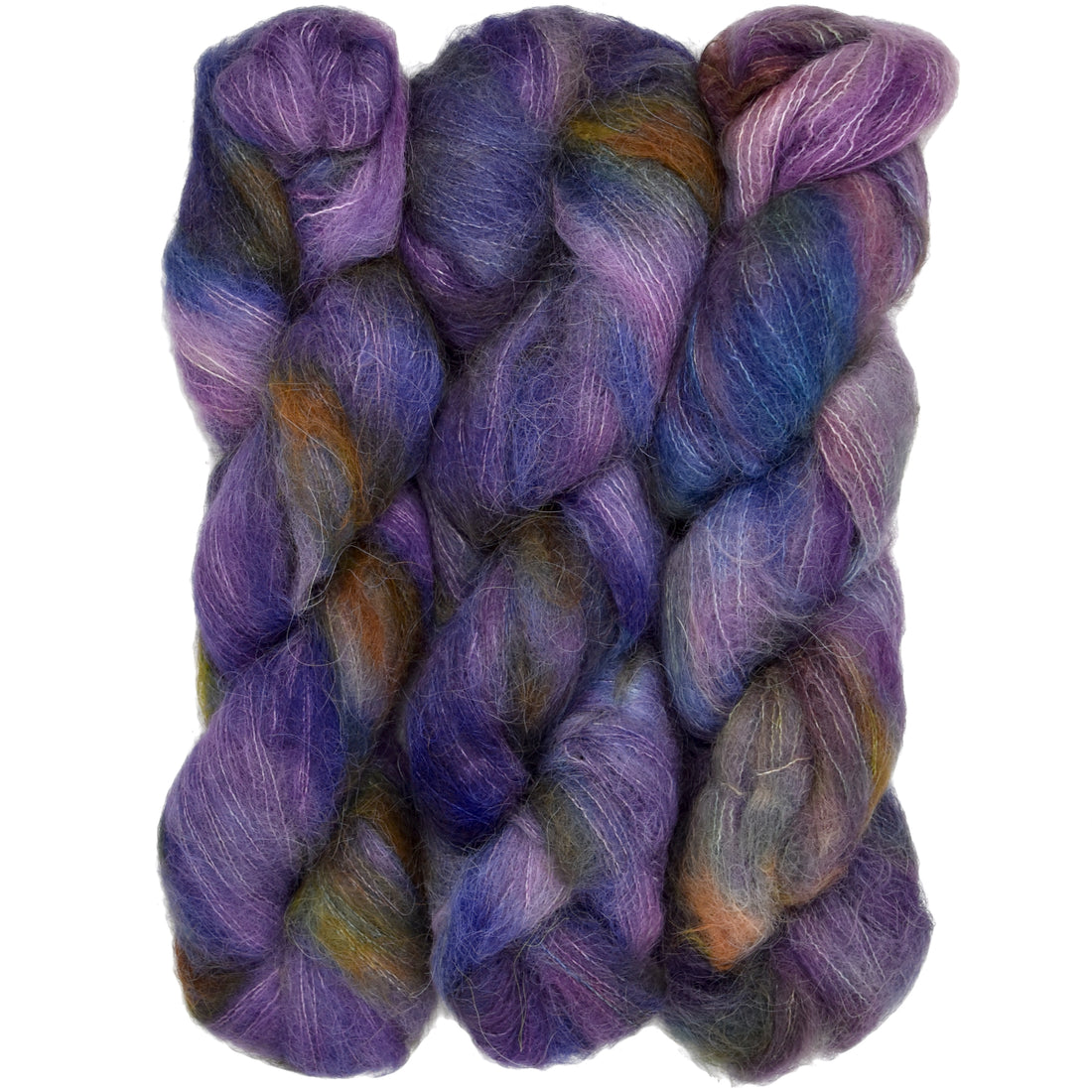 Suri Sensation, Hand Dyed Yarn with Halo - Midnight Hour