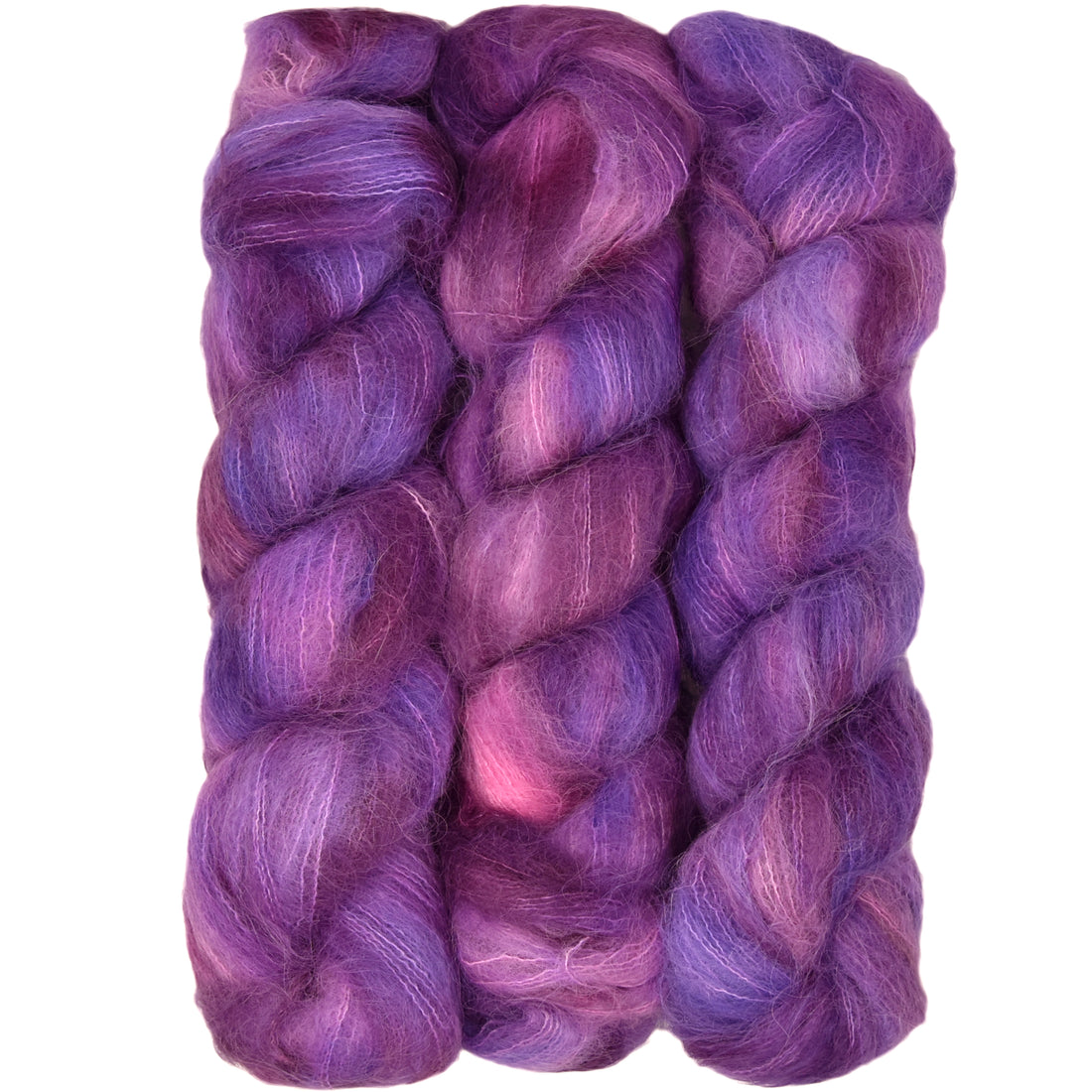 Suri Sensation, Hand Dyed Yarn with Halo - Purple Panther