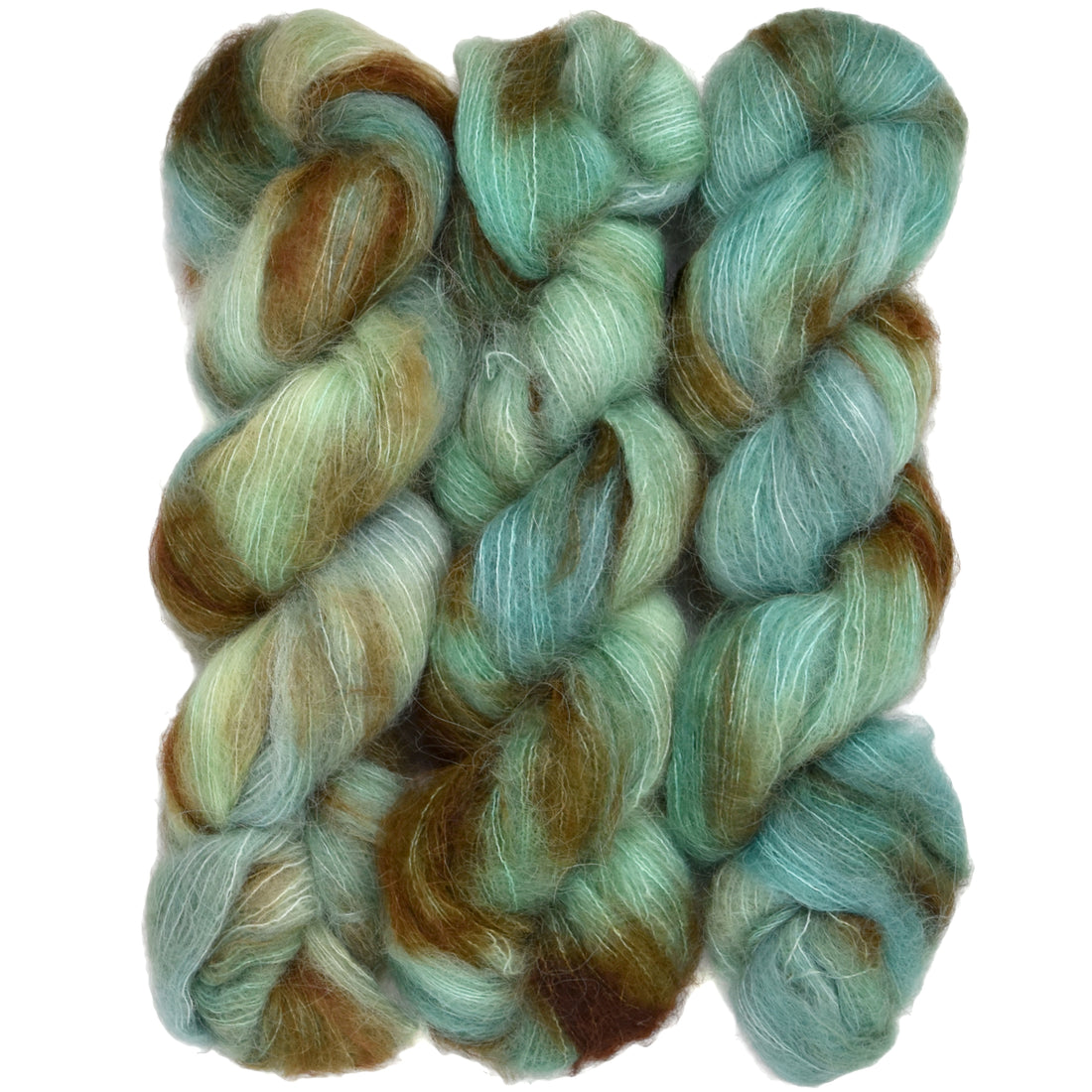 Suri Sensation, Hand Dyed Yarn with Halo - Verdigris