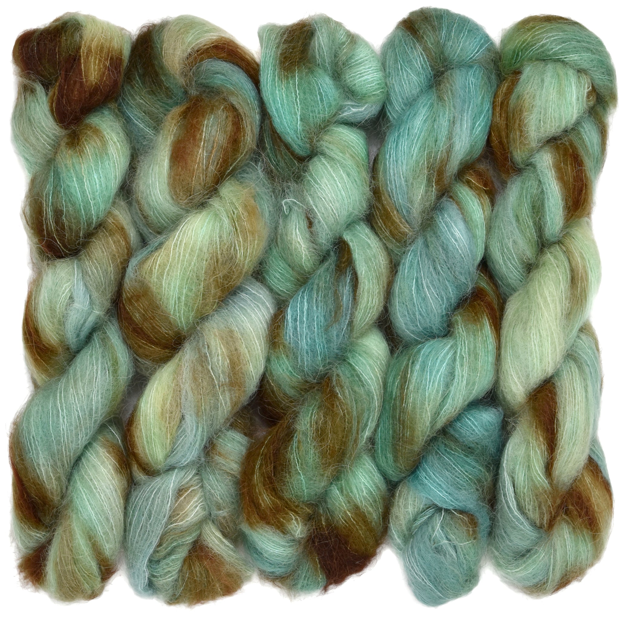 Suri Sensation, Hand Dyed Yarn with Halo - Verdigris